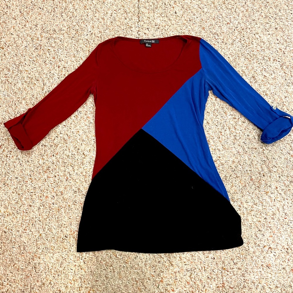 Forever 21 Colorblock Tunic Size Small